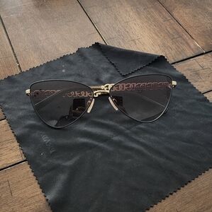 Dolce & Gabbana Gold Frame Sunglasses with Black Lenses